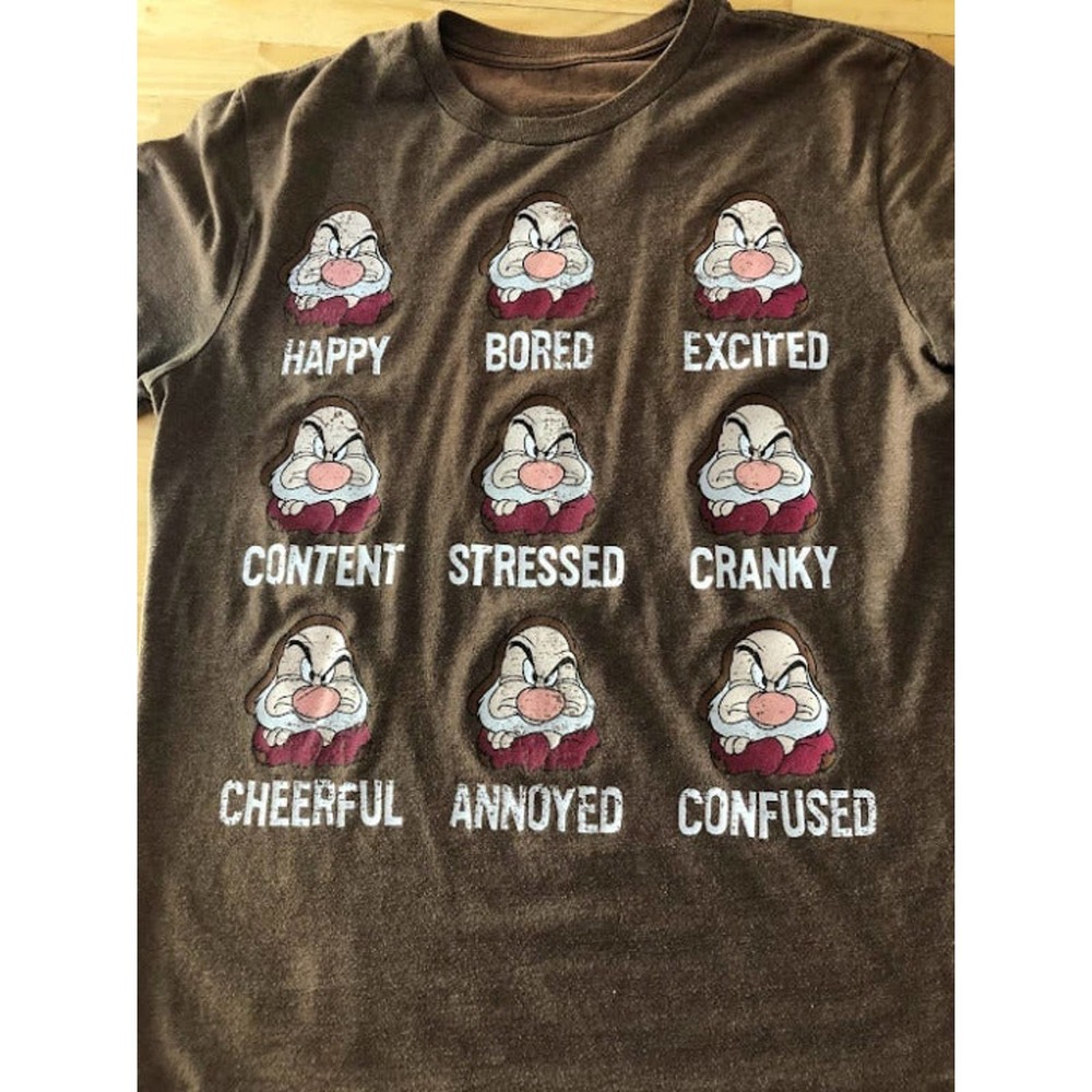 Seven Dwarves Shirt - Size Small - All the emotions - Brown - Disney